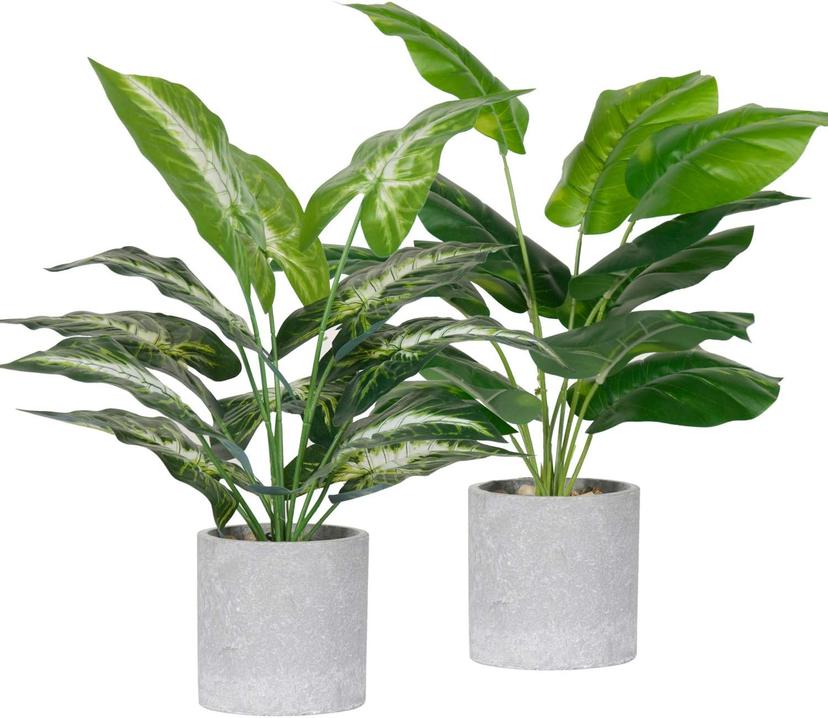 Der Rose 2 Pack Fake Plants Artificial Potted Faux Plants for Office Desk Home Farmhouse Decor